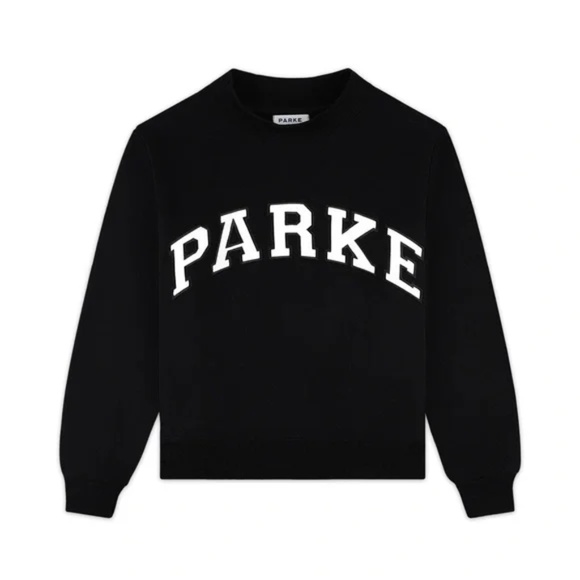 parke Tops - PARKE Varsity Mockneck Black + White